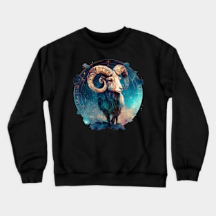 The Fiery Ram, Aries Zodiac Sign Crewneck Sweatshirt